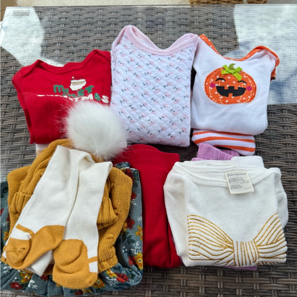 Kids' Festive Clothing Set - Red, White, Orange